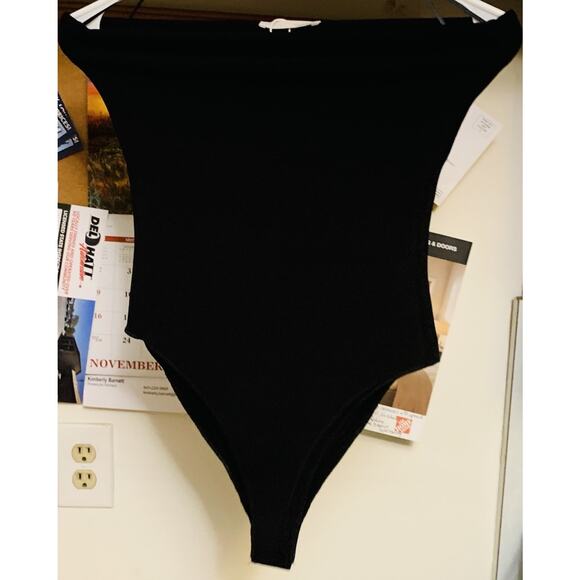 Zara Black Sculpt Fabric Strapless Bodysuit Women's Size Medium NWT - Picture 2 of 7